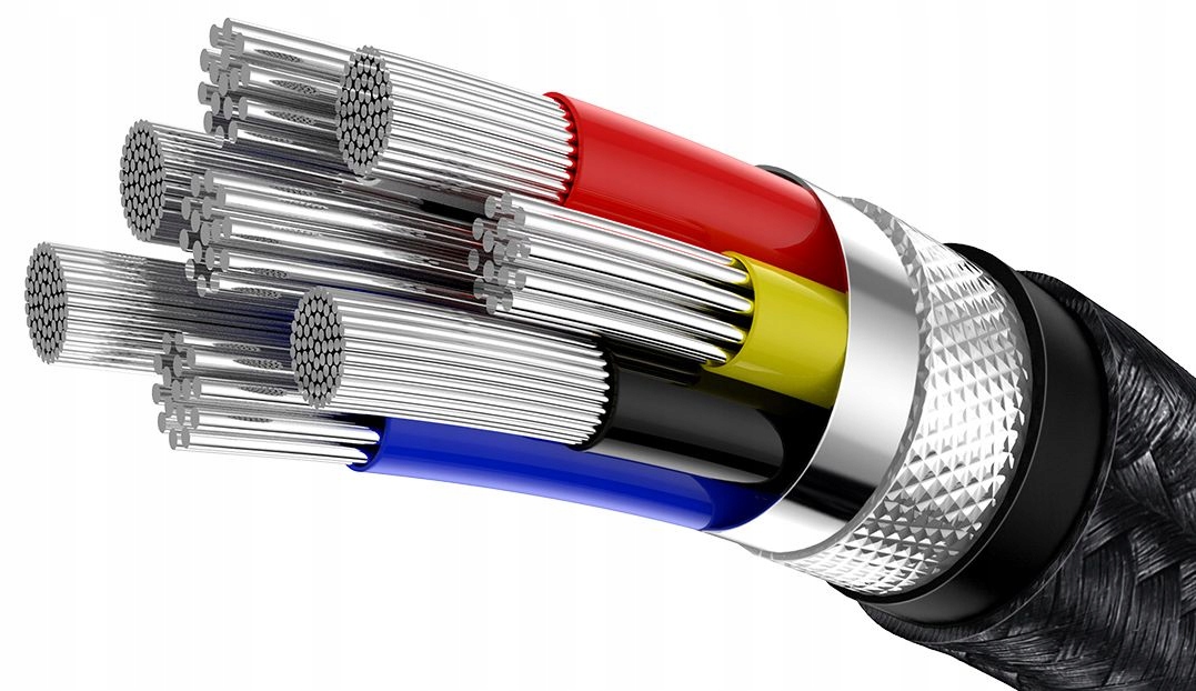 BASEUS Szybki Kabel USB-C USB -C 1m PD 100W Duża Moc Cafule Metal z Oplotem Marka Baseus