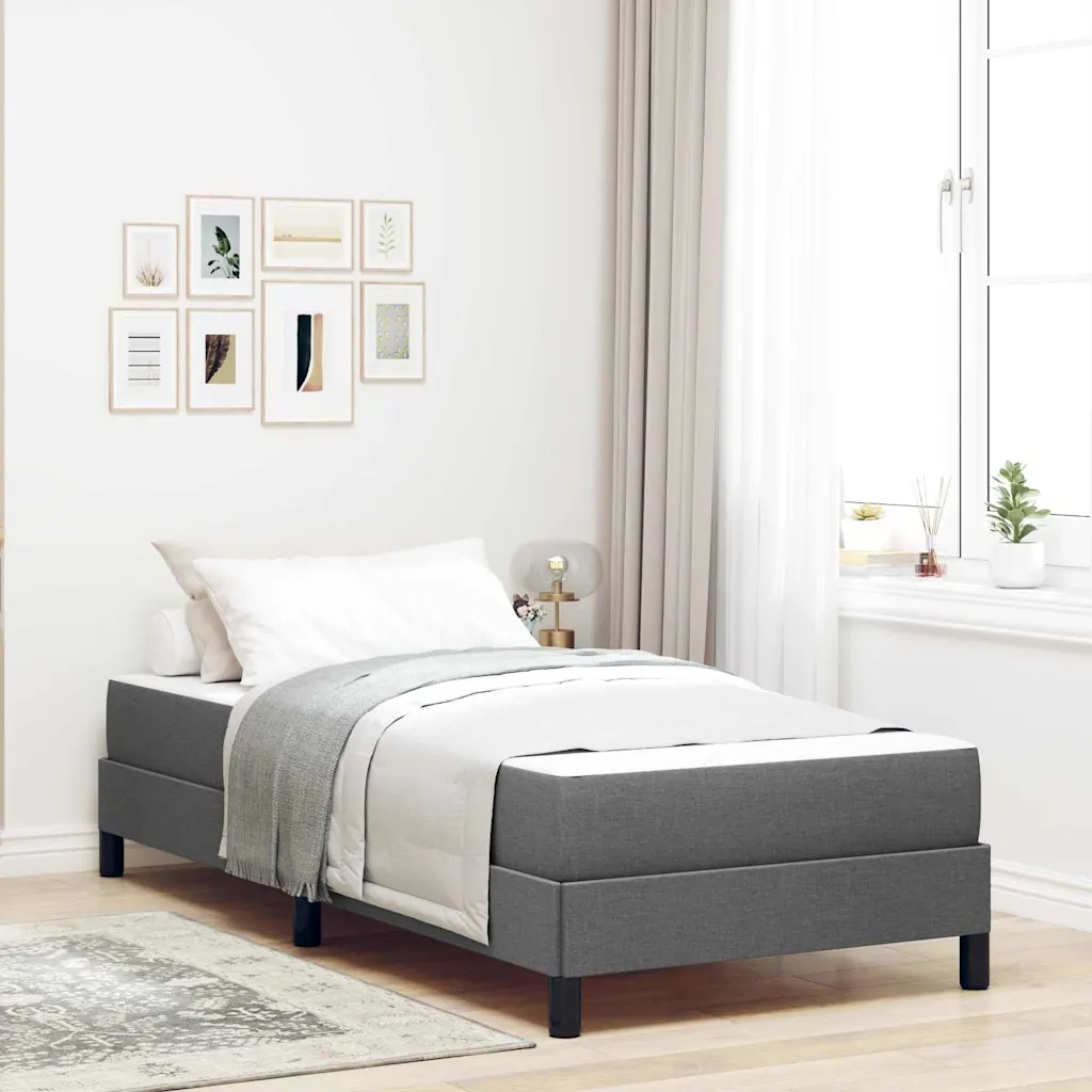 vidaXL Postel s boxspringem s matrací Tmavě šedá 80 x 200 cm textil