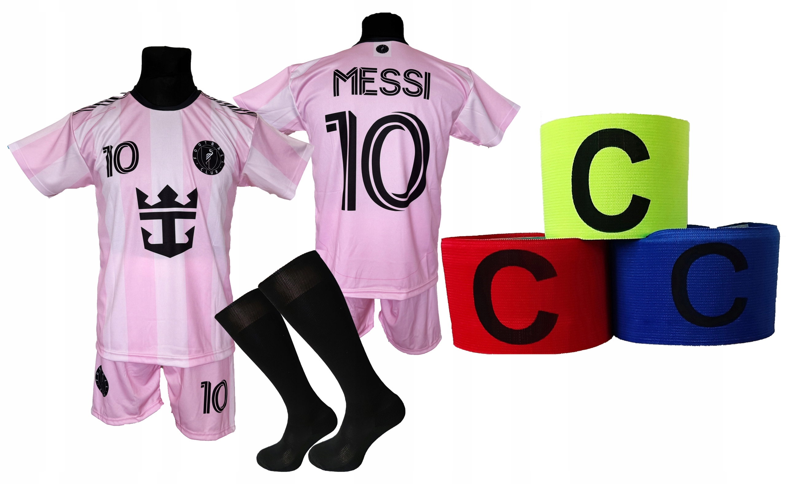 dětský fotbalový teplákovka Messi štulpny čelenka velikost 128