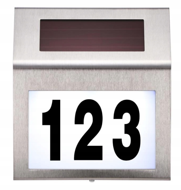 SOLARNA LAMPA KINKIET LED PODŚWIETLANY NUMER DOMU