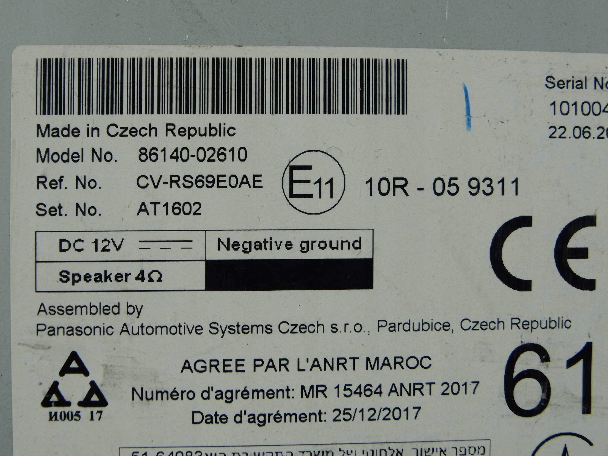 Toyota Corolla E21 radio ekran 8614002610