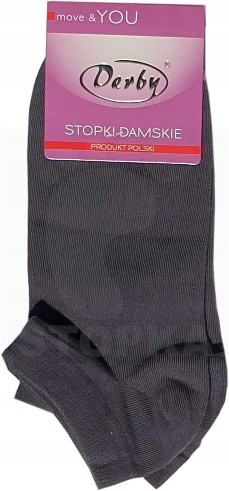 

Stopki Damskie Kostki Skarpety Derby Szare Stalowe