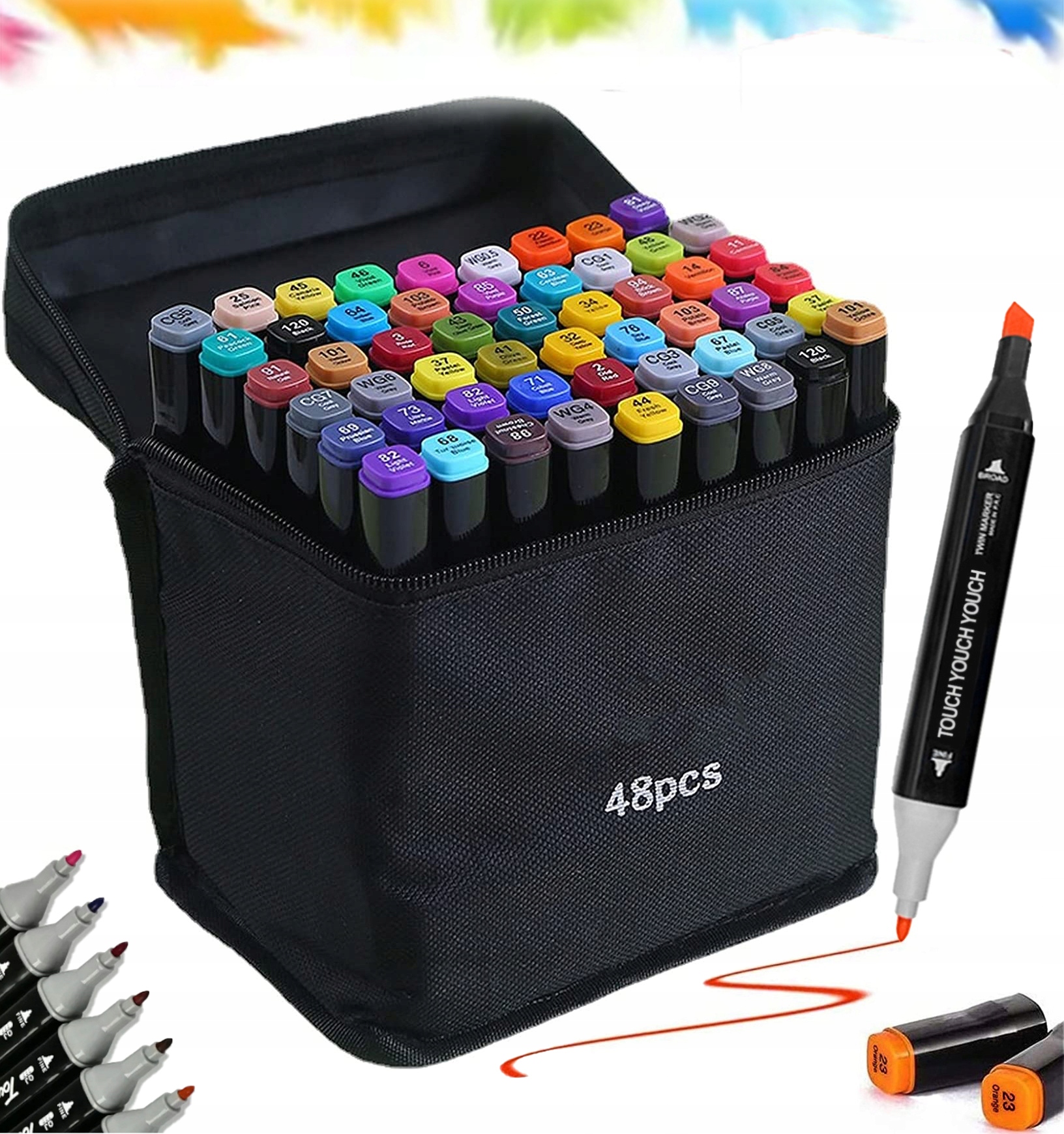 

Markery Alkoholowe Dwustronne Zestaw 48SZT Torba