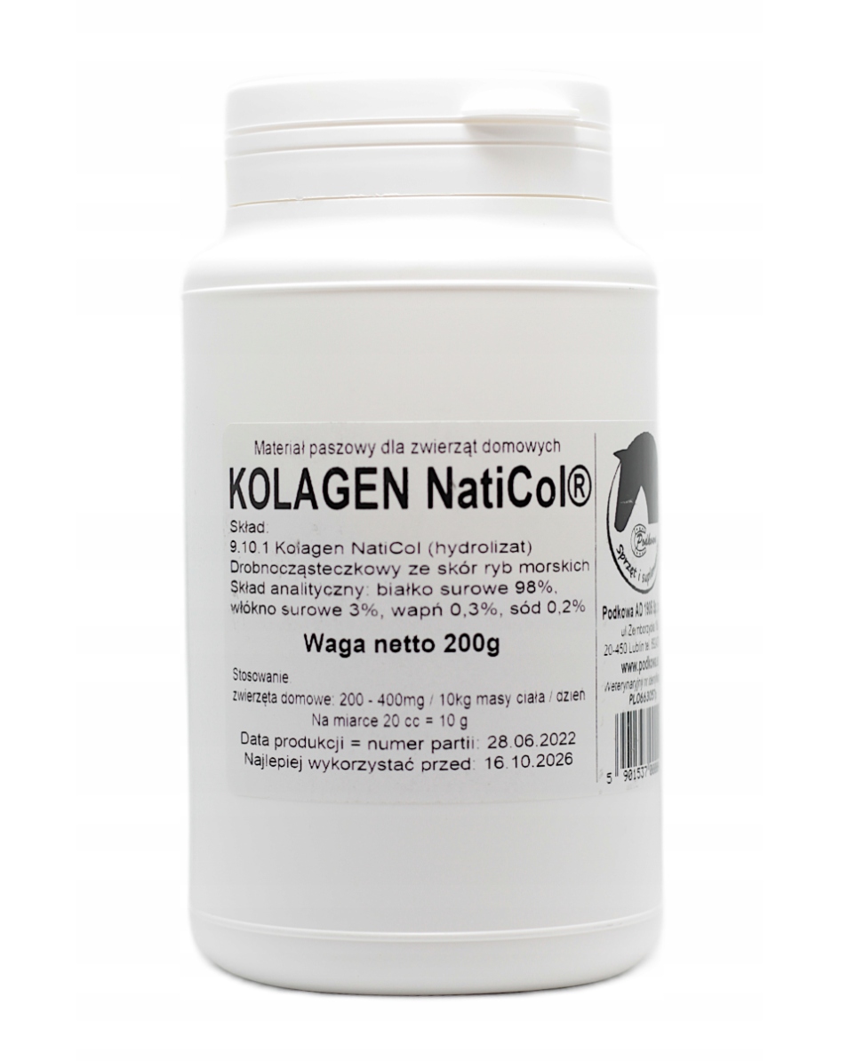 Kolagen w proszku z ryb 200g NatiCol Stawy Podkowa