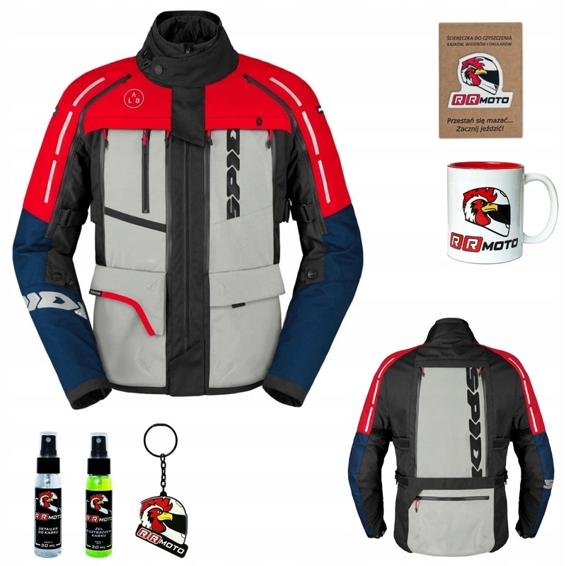 Bunda Spidi 4 Season V3 Blue/ice/red modrá šedá červená Darčeky