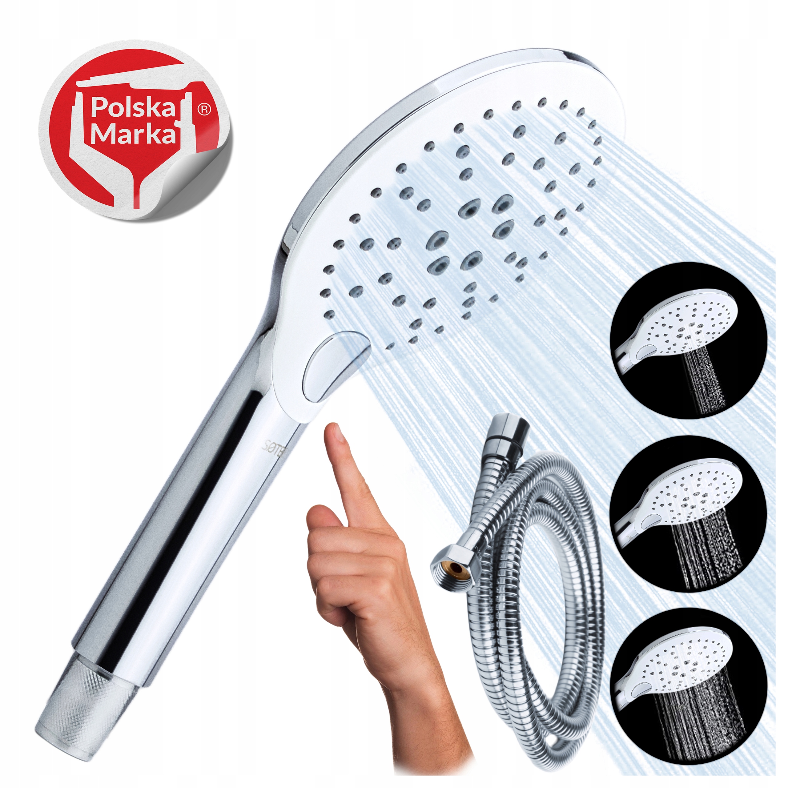 Hadice dlouhá 150 cm sprchová hlavice, úsporná