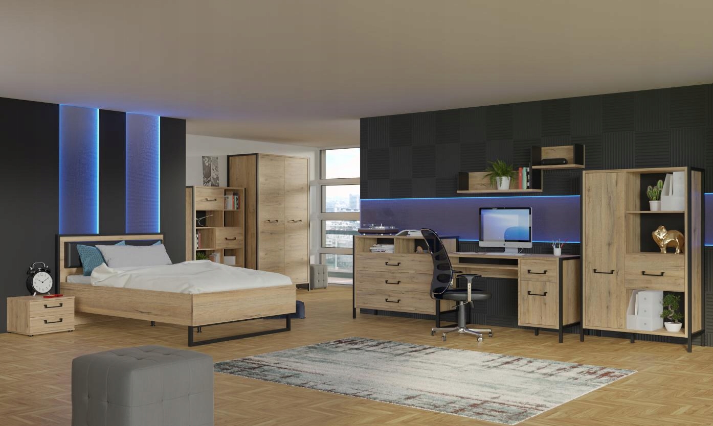 FORTE ORIENTAL TREE meble 1 dąb bartex/czarny