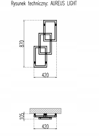 GRZEJNIK AUREUS LIGHT H870 L420 BIAŁY POLSYK Kolor biały