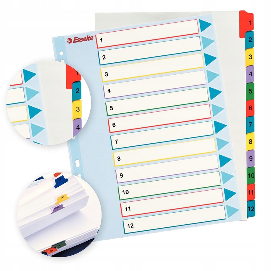 

Przekładki Esselte Maxi Mylar Kartonowe 1 12 A4
