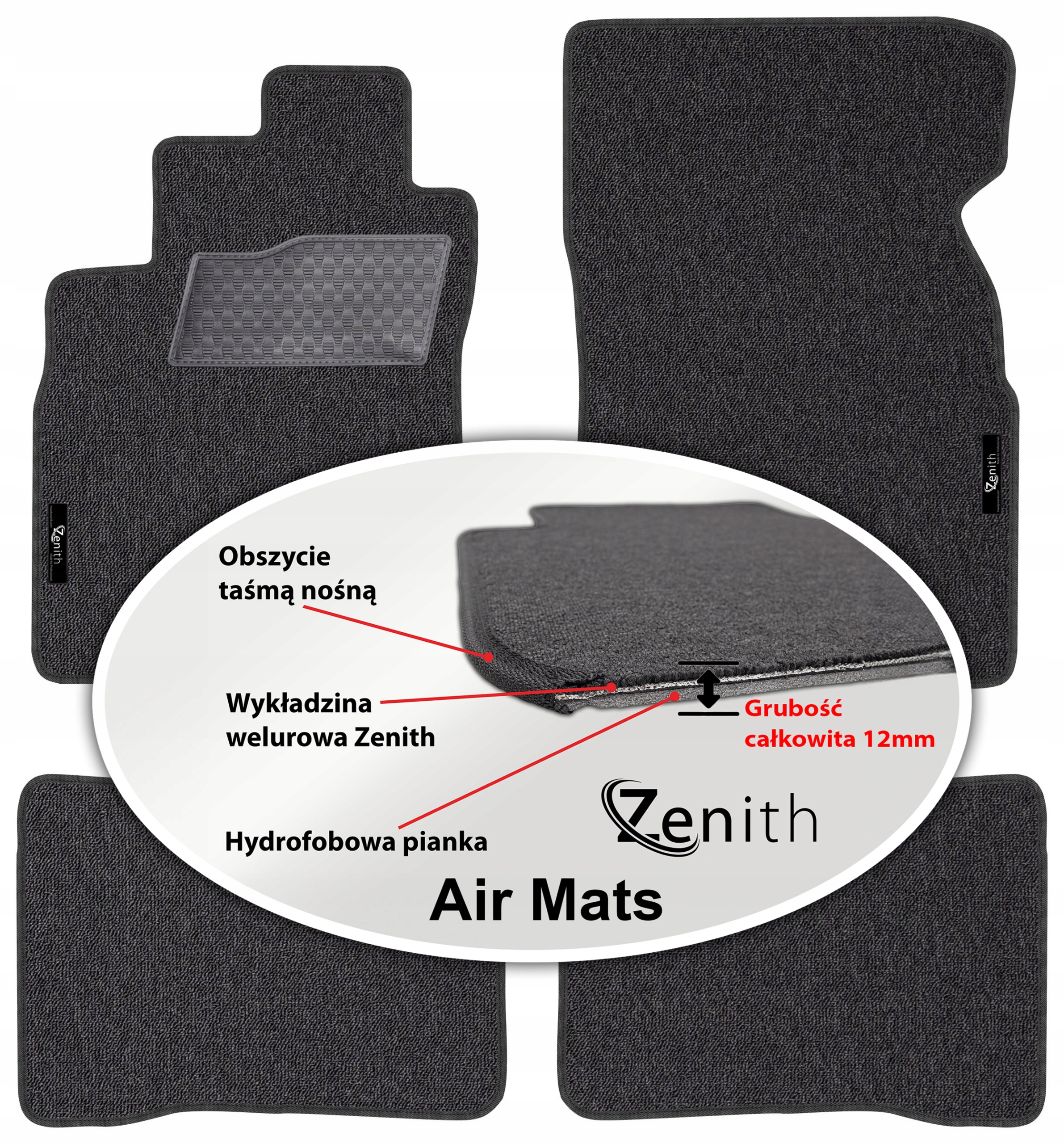Hyundai Sonata IV Sd 1999-2005 Velúrové koberčeky do auta Zenith Air Mats