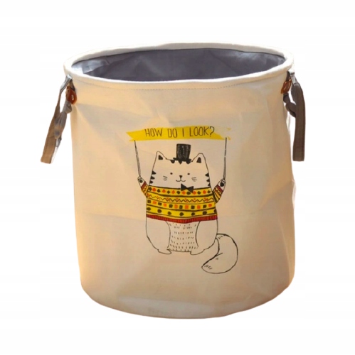 

Pojemnik Kosz Worek Na Zabawki Wzór Kotek Kapelusz