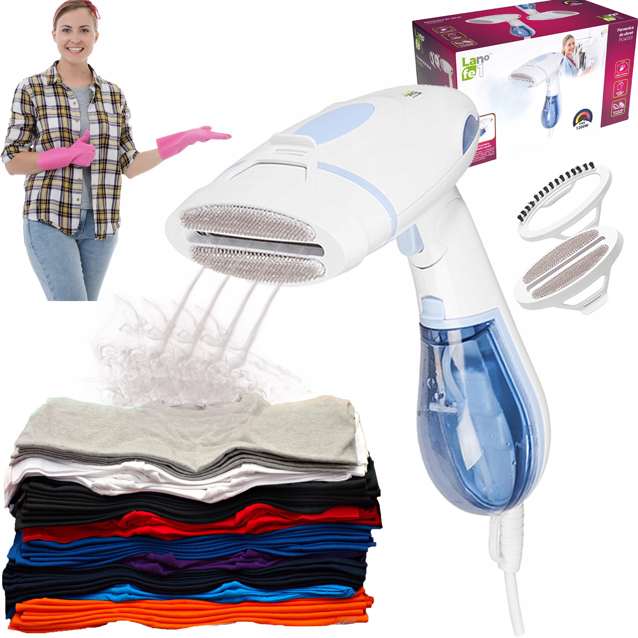 

Parownica Do Ubrań Steamer Żelazko 1300W Lafe 001