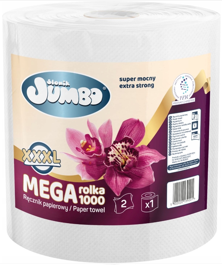 

Ręcznik Papierowy Słonik Jumbo XXXL 1000 l