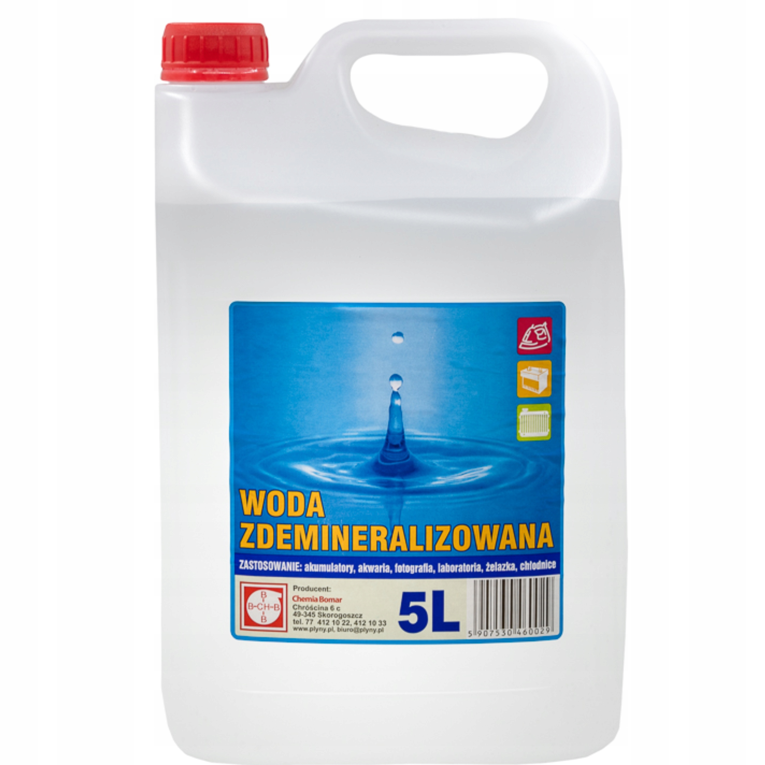

Woda demineralizowana destylowana 5L Chemia Bomar
