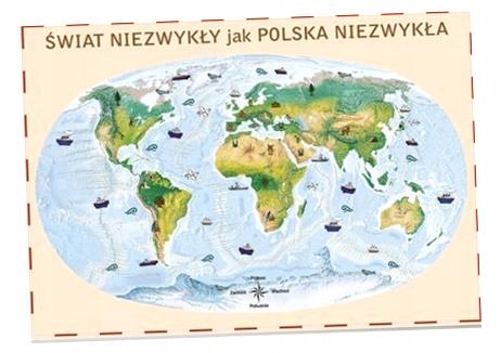 ŚWIAT. MAPA ŚCIENNA POLSKA NIEZWYKŁA JUNIOR PRACA ZBIOROWA