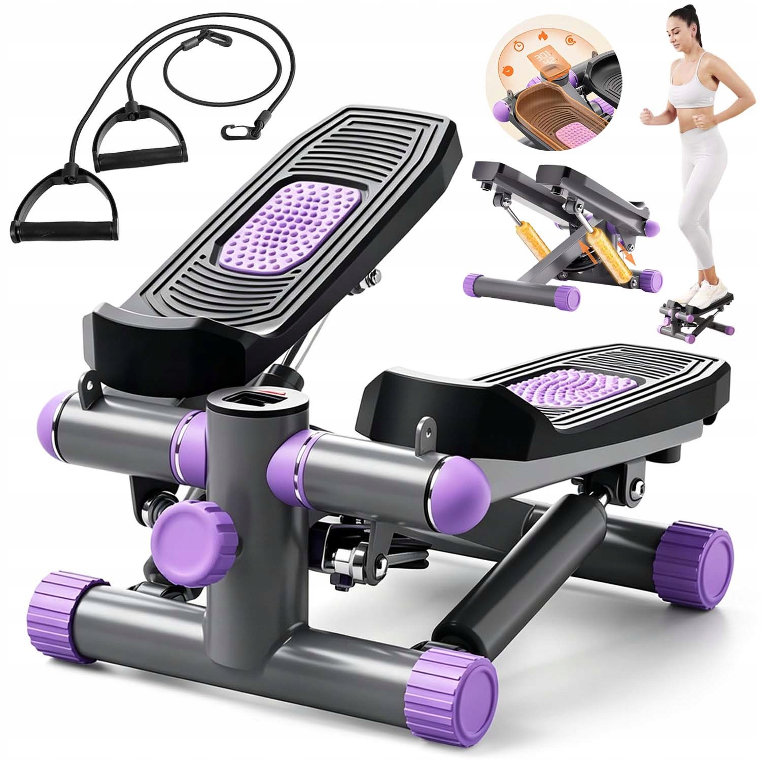 Stepper Stepper Jednoduchý S Odporovým Pásem Pro Cvičení Počítadlo Regulace Fitness