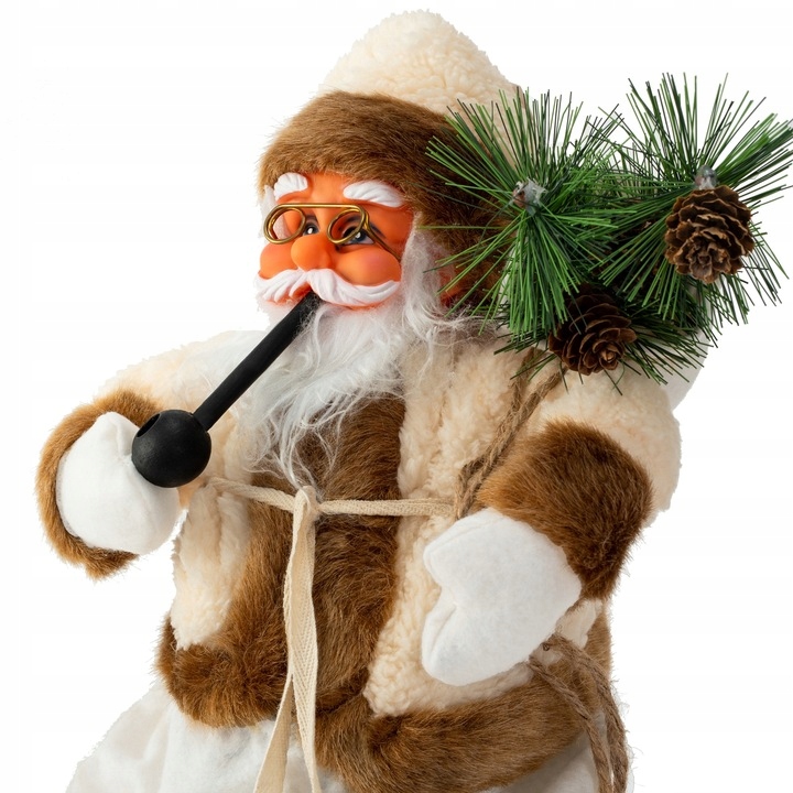 FIGURKA ŚWIĘTY MIKOŁAJ BEŻOWY OZDOBA PREZENT 44 CM Motyw mikołaj