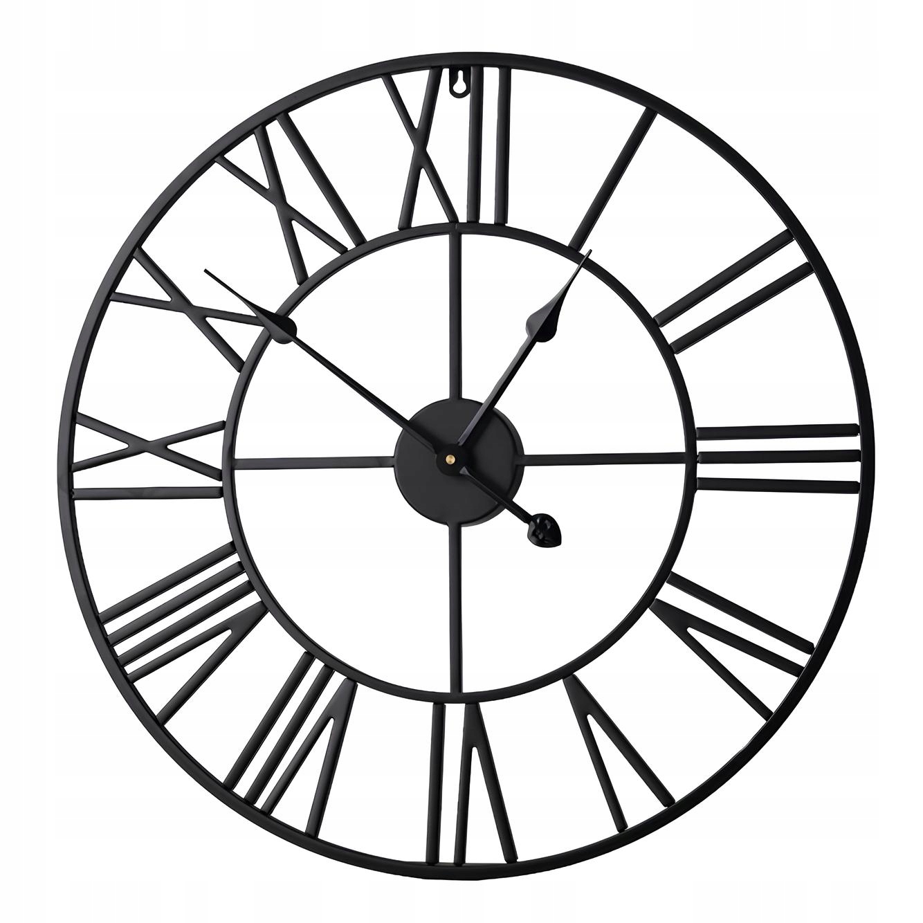 Nástenný kovový hodinový stroj 80 cm, čierny, tichý, európsky, moderný dekor