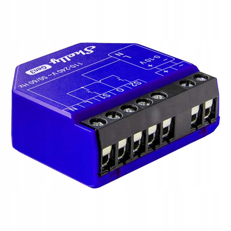SHELLY Pro Dimmer 0/1-10V PM naszynowy modłuł sterowania poziomem jasości światła z pomiarem mocy — 2