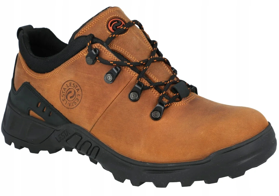 Lesta 3512 kožené polobotky oranžové trekové pohodlné unisex R42