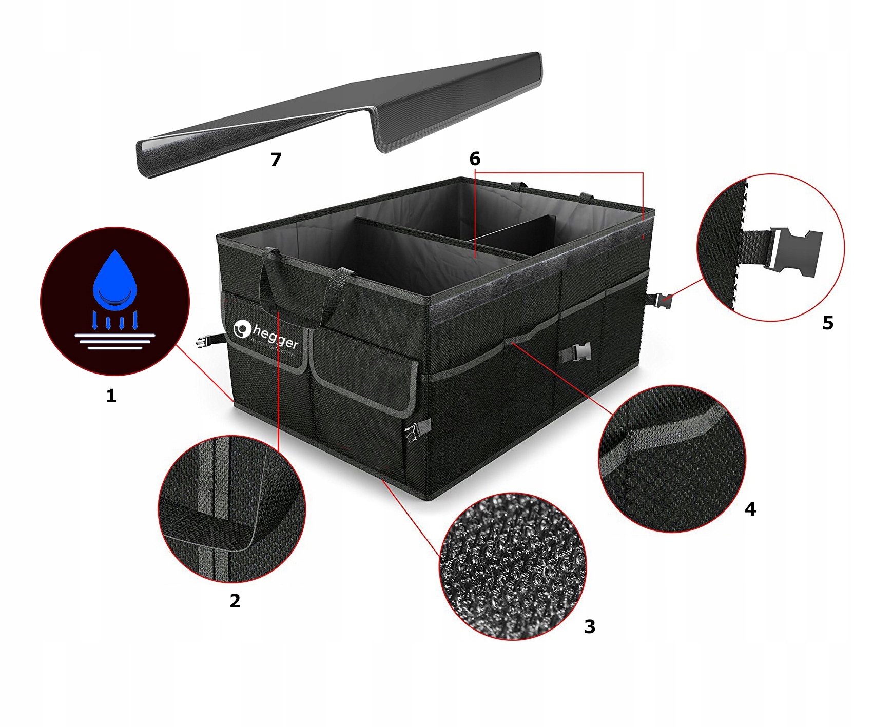 ORGANIZER SAMOCHODOWY DO BAGAŻNIKA SKRZYNKA KUFER DO AUTA ORGANIZATOR Producent Hegger Auto Perfektion