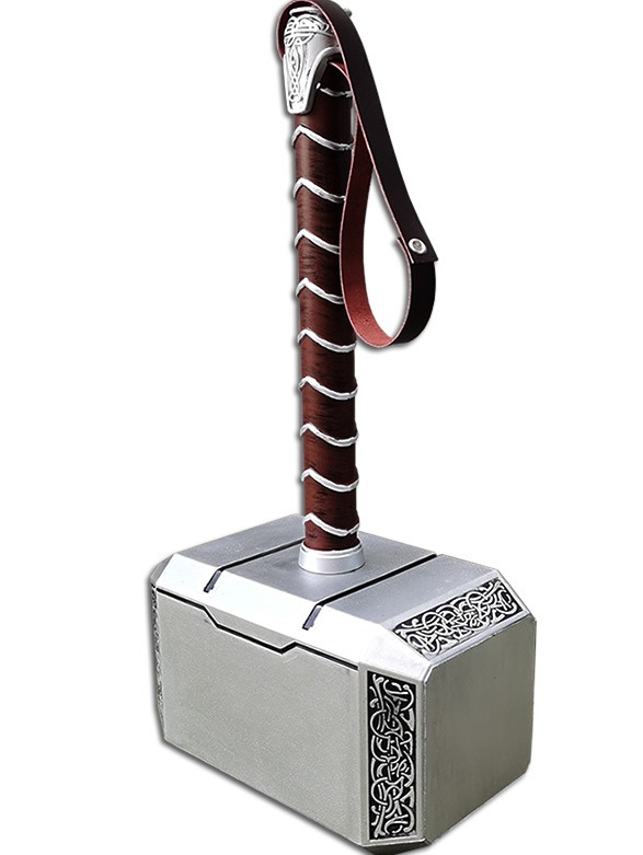 Młot THORa Mjolnir 47 cm skórzany pasek młotek duży rozmiar replika 1:1