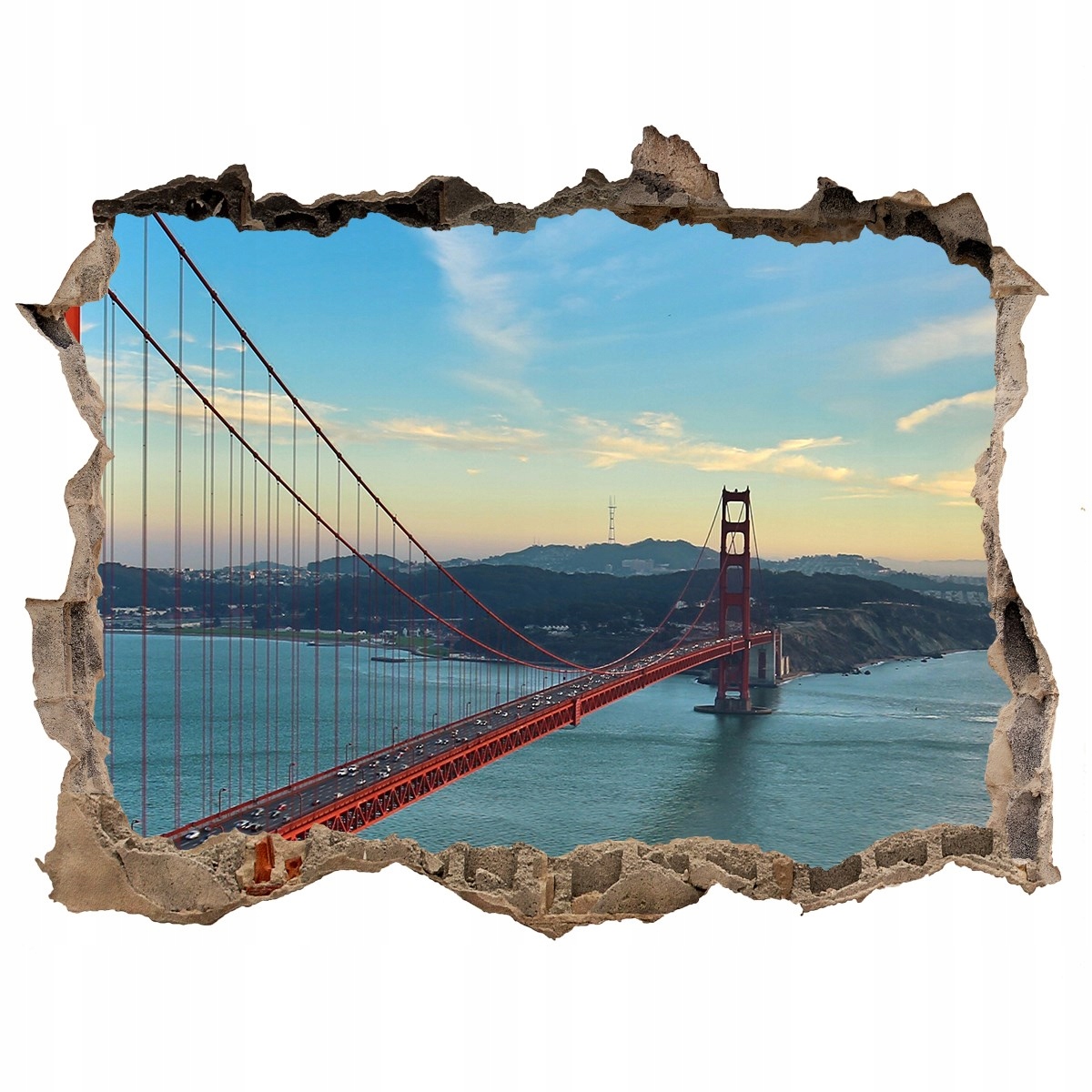 

Fototapeta dziura na ścianę 3d Most San Francisco