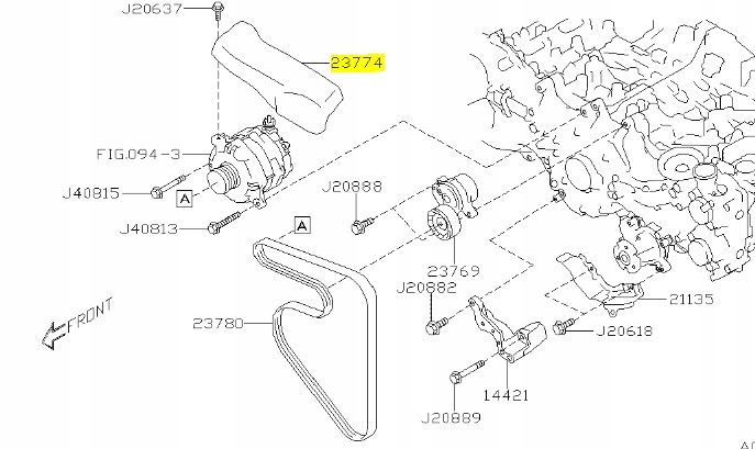 OSŁONA ALTERNATORA SUBARU FORESTER IMPREZA OUTBACK