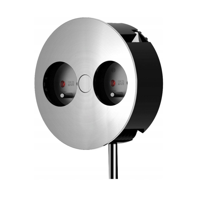 Zásuvka pro pracovní desku Bachmann Twist BHM931002, dvojitá, ocelová