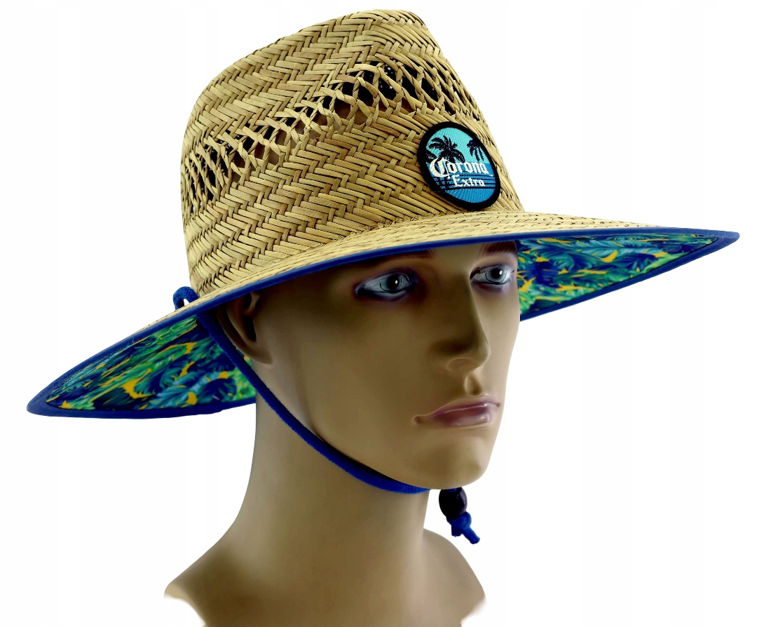 Pánský klobouk ze slámy Pivo Corona Usa 58/60 cm na léto Nášivka Pláž
