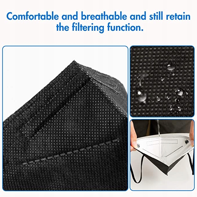 20x MASKA MASECZKA OCHRONNA FFP2 KN95 CE CZARNA Marka Eventronic