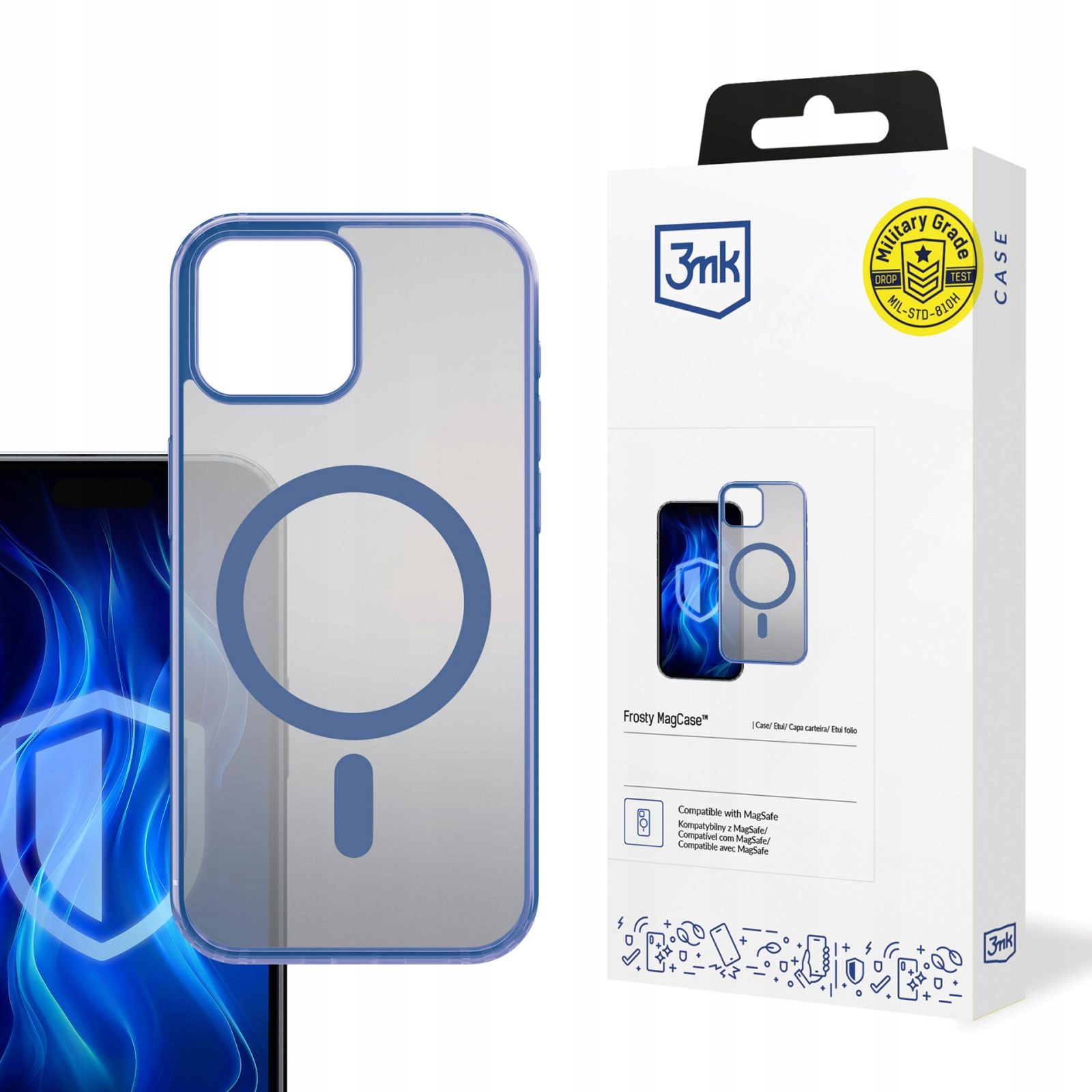 Etui 3mk Frosty MagCase Blue na Apple iPhone 14 Plus przezroczyste 3mk