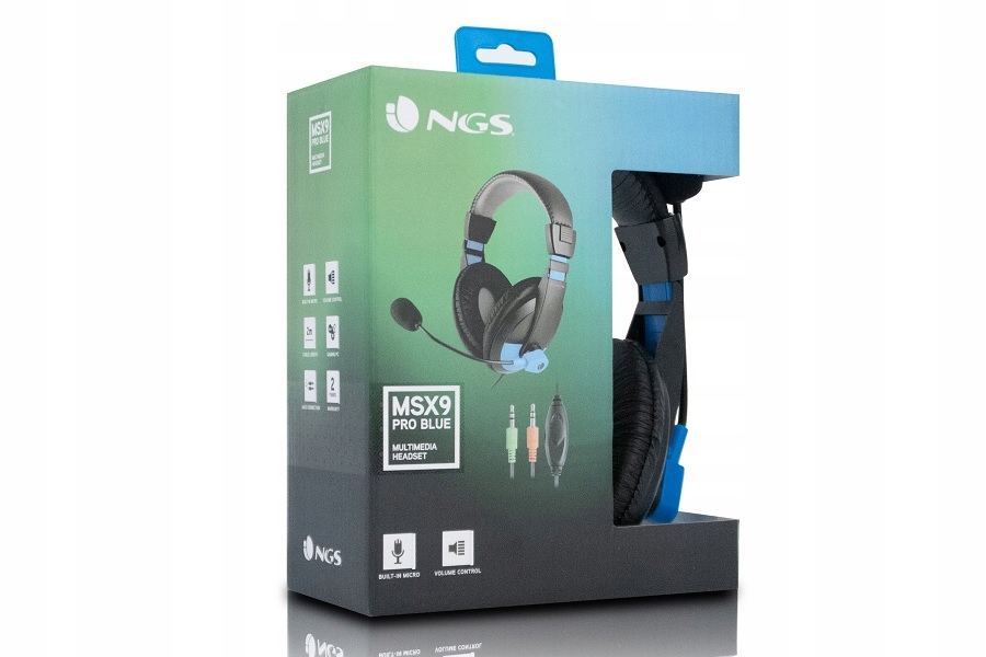 NGS Słuchawki nauszne mikrofon MSX9 PRO niebieskie Marka NGS