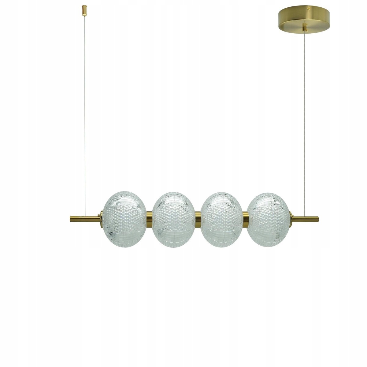 Lampa wisząca ozdobna 4 bombki Led złota glamour podłużna 68 cm IdeaLed