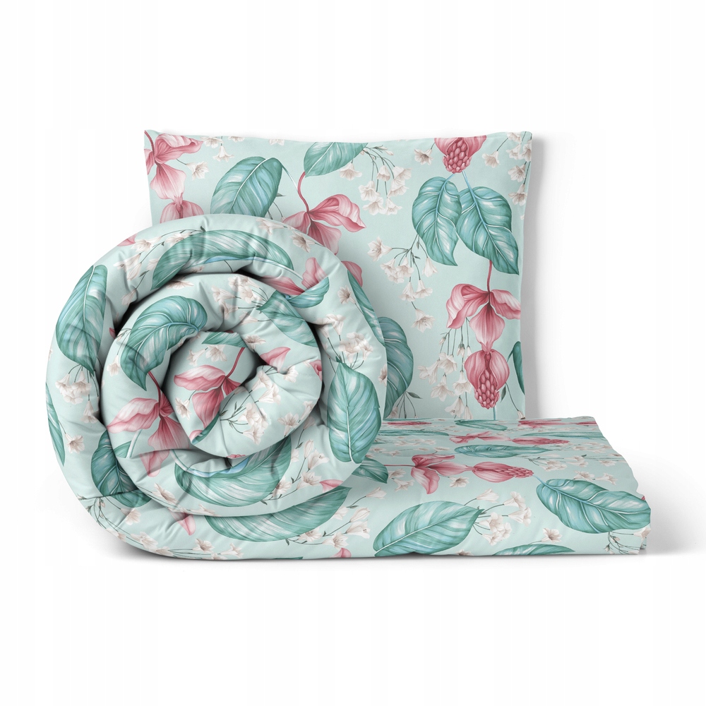 Povlečení 140x200 cm, 70x80 cm, 140 g/m2, bavlna 100% Květ pouště Máta