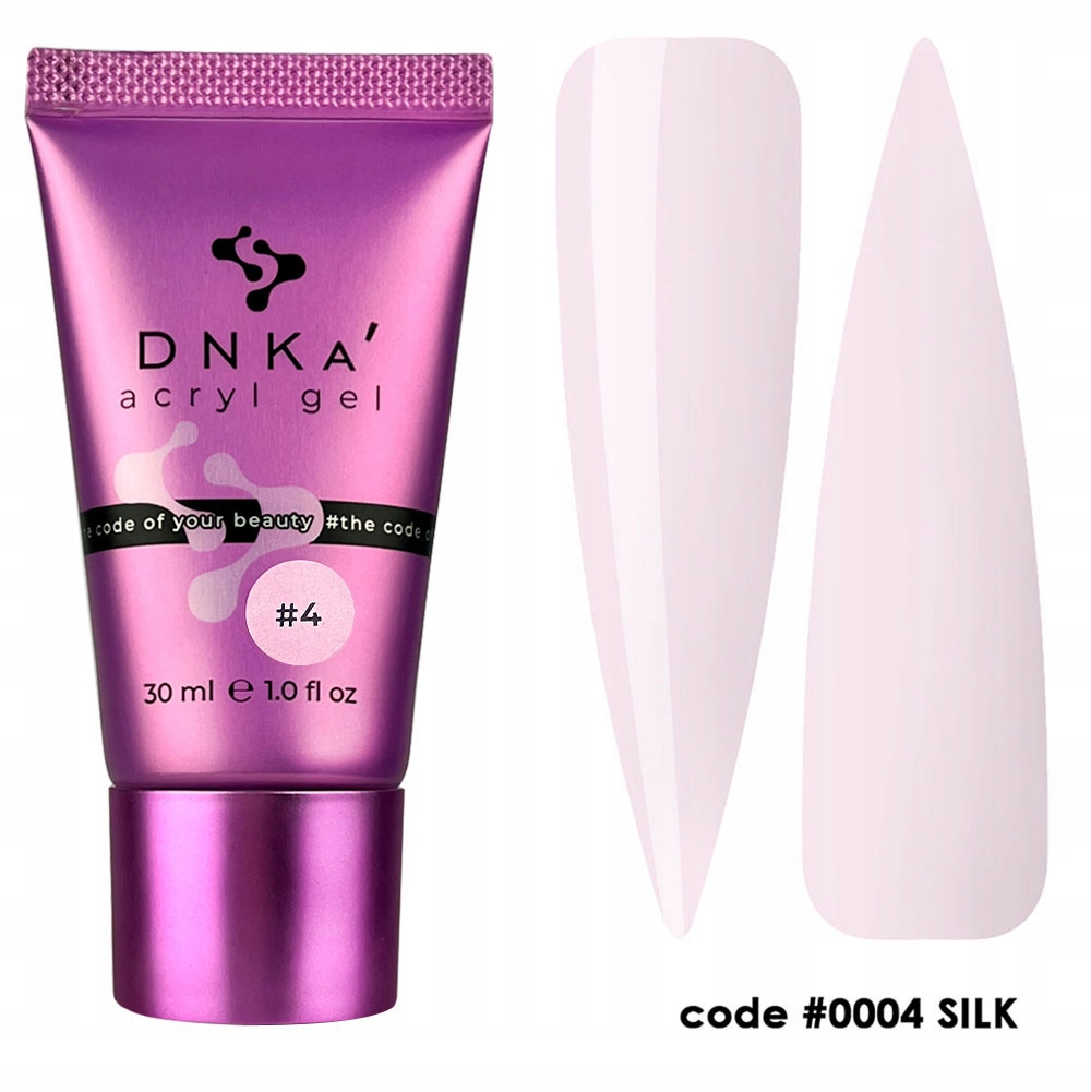 Akrylový gel na prodlužování nehtů DNKa Acrygel v tubě #0004 Silk 30 ml