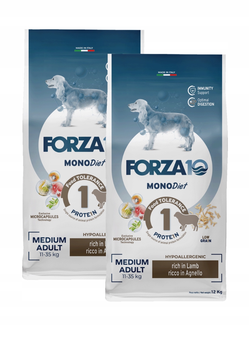 Forza10 Medium MonoDiet pes Hypoallergenic bohatý na jehněčí maso 2 x 12 kg