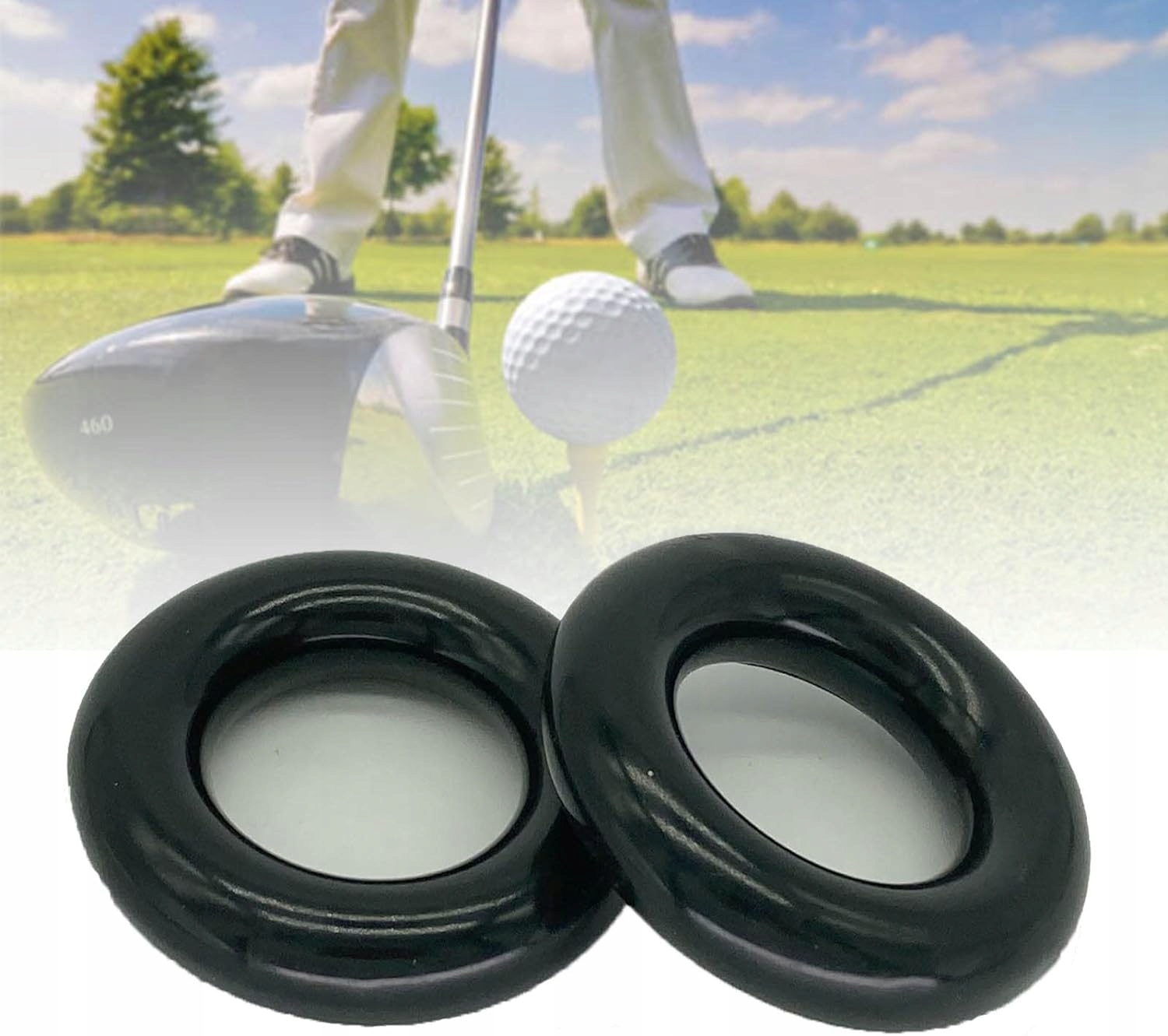 2x Kroužek Pro Zatížení Golfové Hole Černý