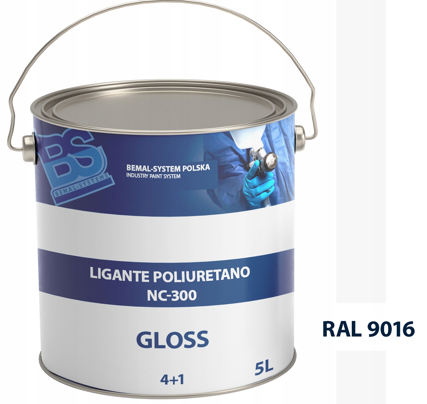 BEMAL FARBA OKRĘTOWA - LAKIER POLIURETANOWY - 5L - RAL 9016