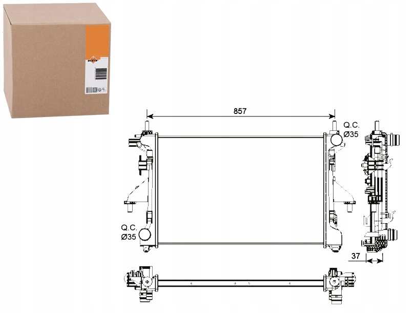 Chladič Fiat Ducato 2,2D 06- Nrf Asistent Kolize #34