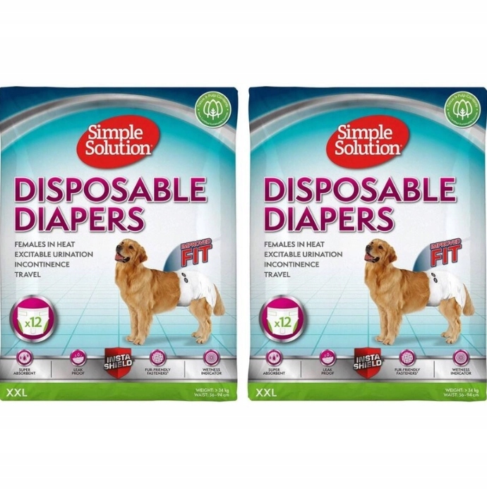 Simple Solution Pieluchy Jednorazowe Dla Suczek XXL 2x12szt