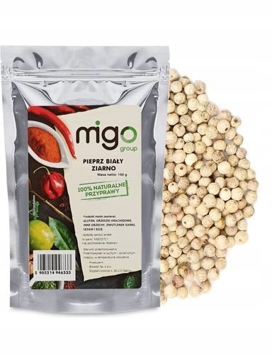 Levně 8 x MIGOgroup, Pepř bílý, zrno (100 g) – MIGOgroup