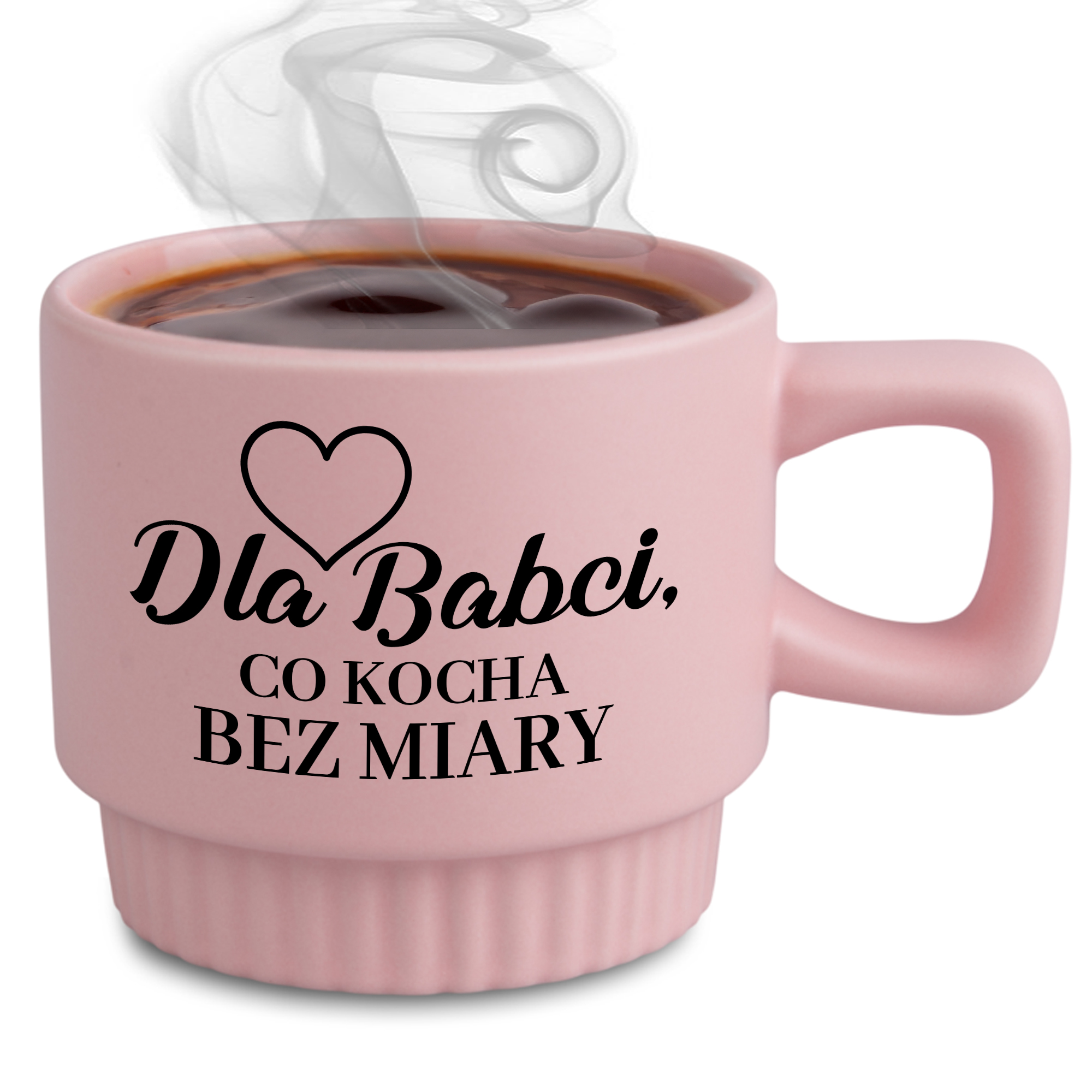 Riflovaný Hrnček Elegantný Darček Pre Babičku Ružový Miluje Bez Merania