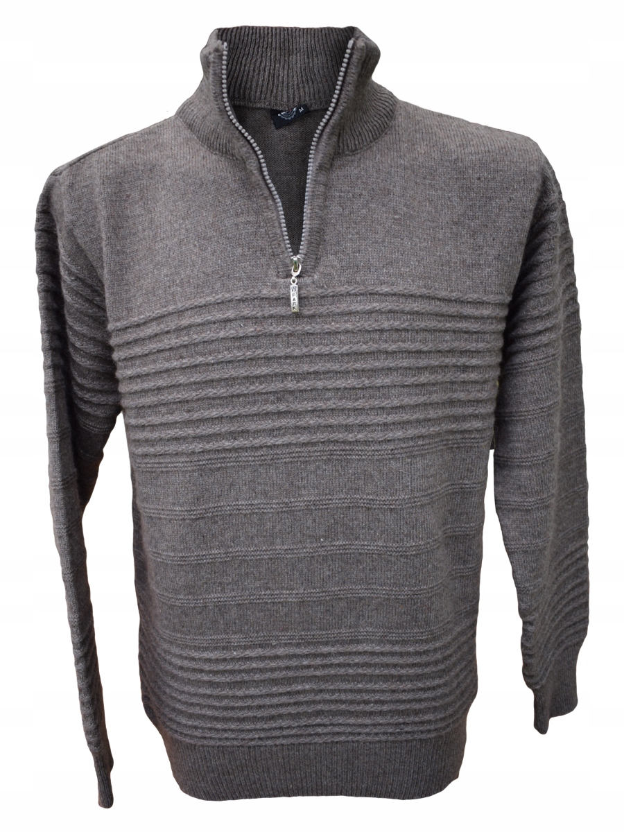 

03 032 Sweter Rozpinany Golf Brązowy roz. XL