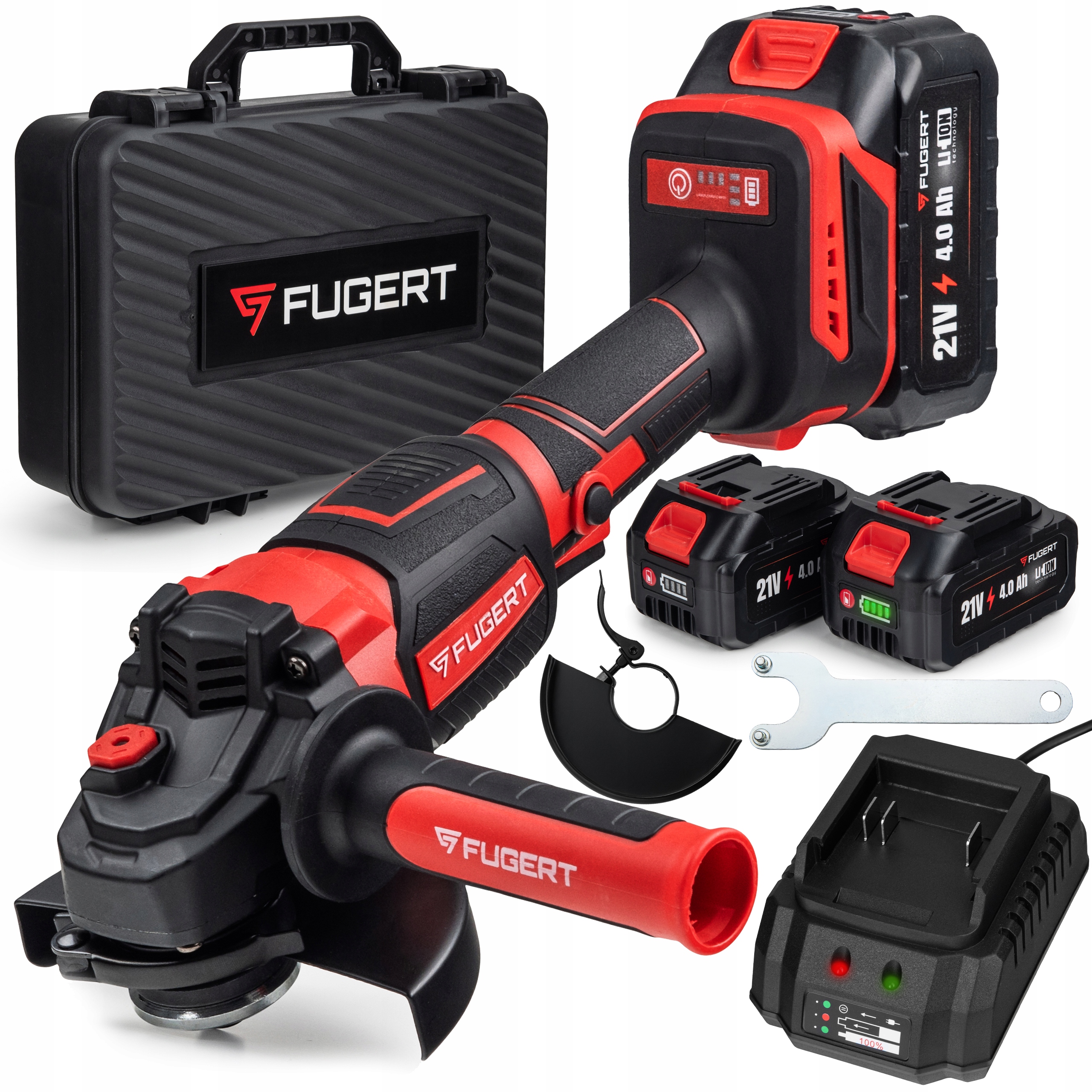 Szlifierka Kątowa Akumulatorowa Regulacja Obrotów 125MM Bezszczotkowa 2xAKU