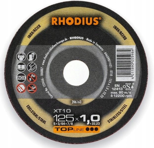 

Tarcza do stali nierdzewnej Inox 125x1,0 Rhodius T