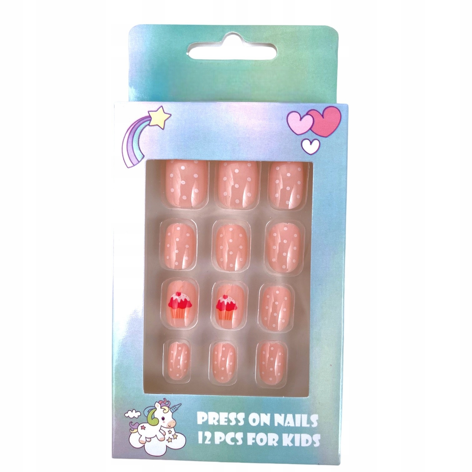 RÓŻOWE Paznokcie samoprzylepne Tipsy CIASTECZKA babeczka Marka del-sol