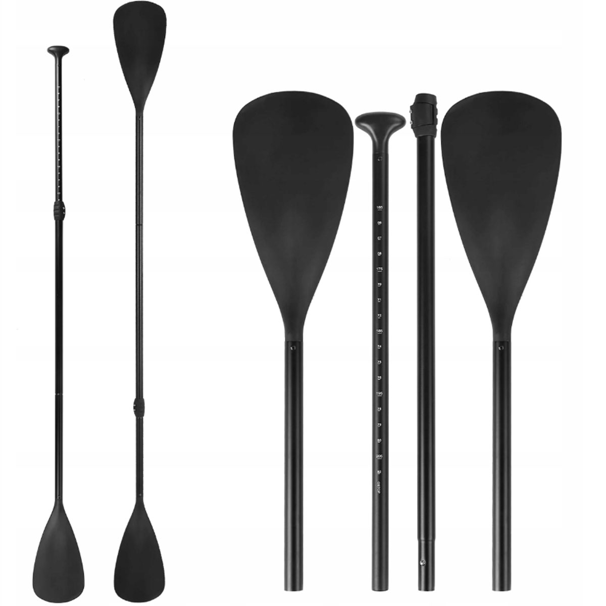 Skládací pádlo 2v1 Kajakové pro Paddleboardy Nastavitelné 4-dílné 170-225 cm