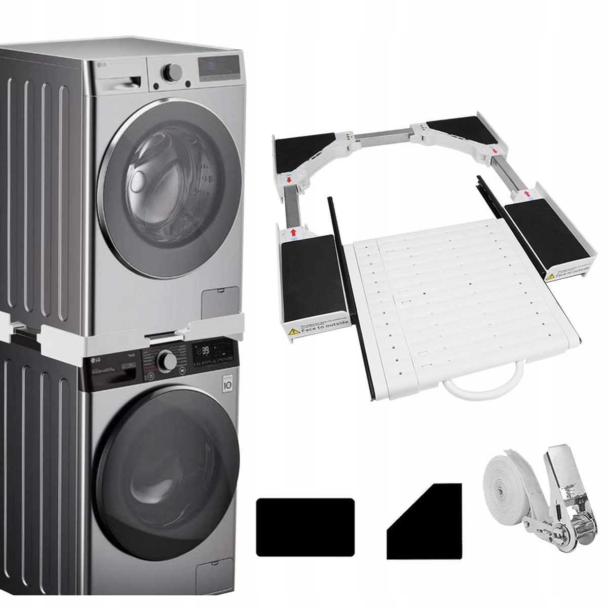 Łącznik z szufladą do pralek i suszarek do Samsung Bosch Siemens 54-43cm