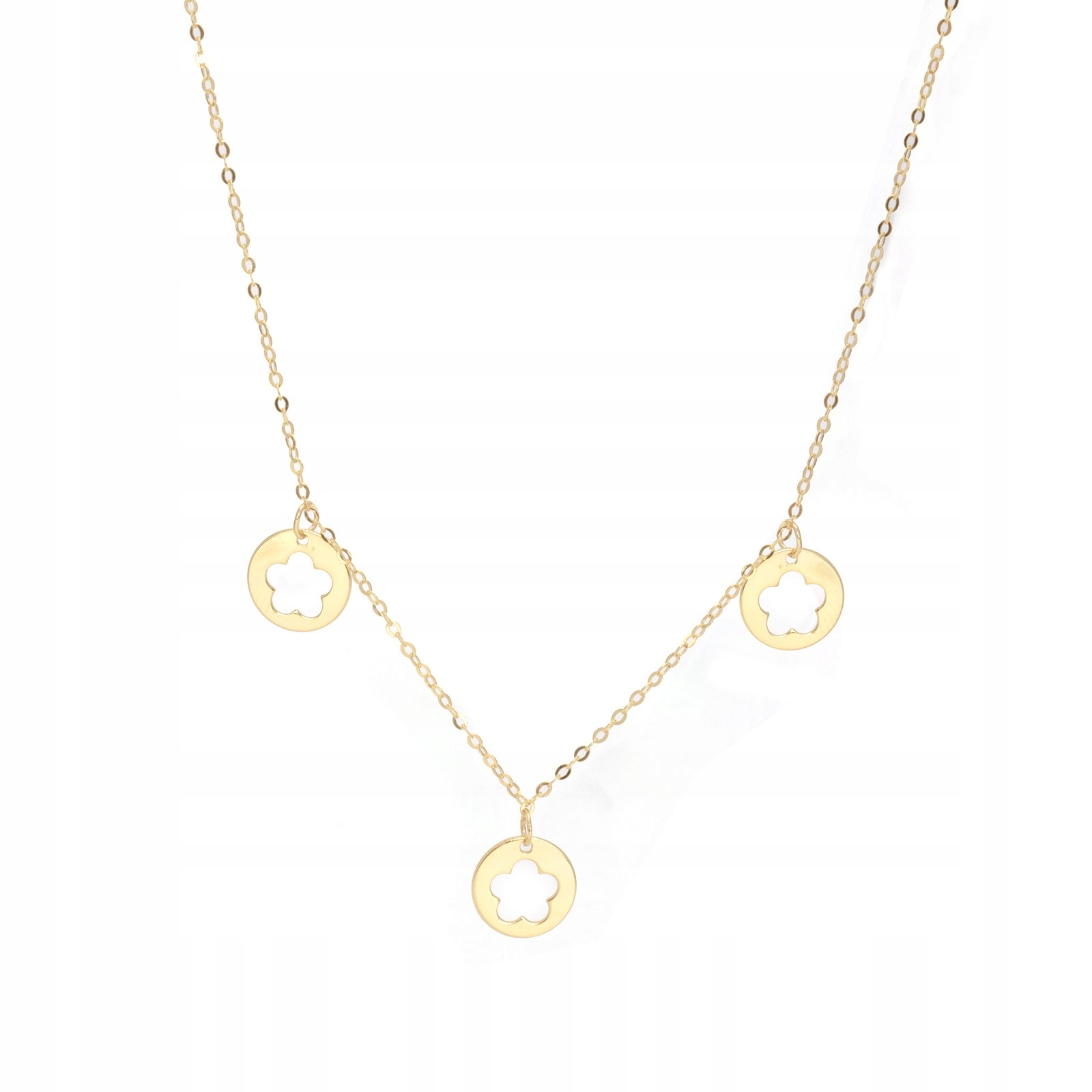 Zlatý náhrdelník 585 Trojité květy celebrity